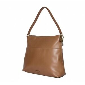 Vtg Fossil Y2K Brown Leather Utility Slouch Shoulder Bag Indie Sleaze Boho Cargo